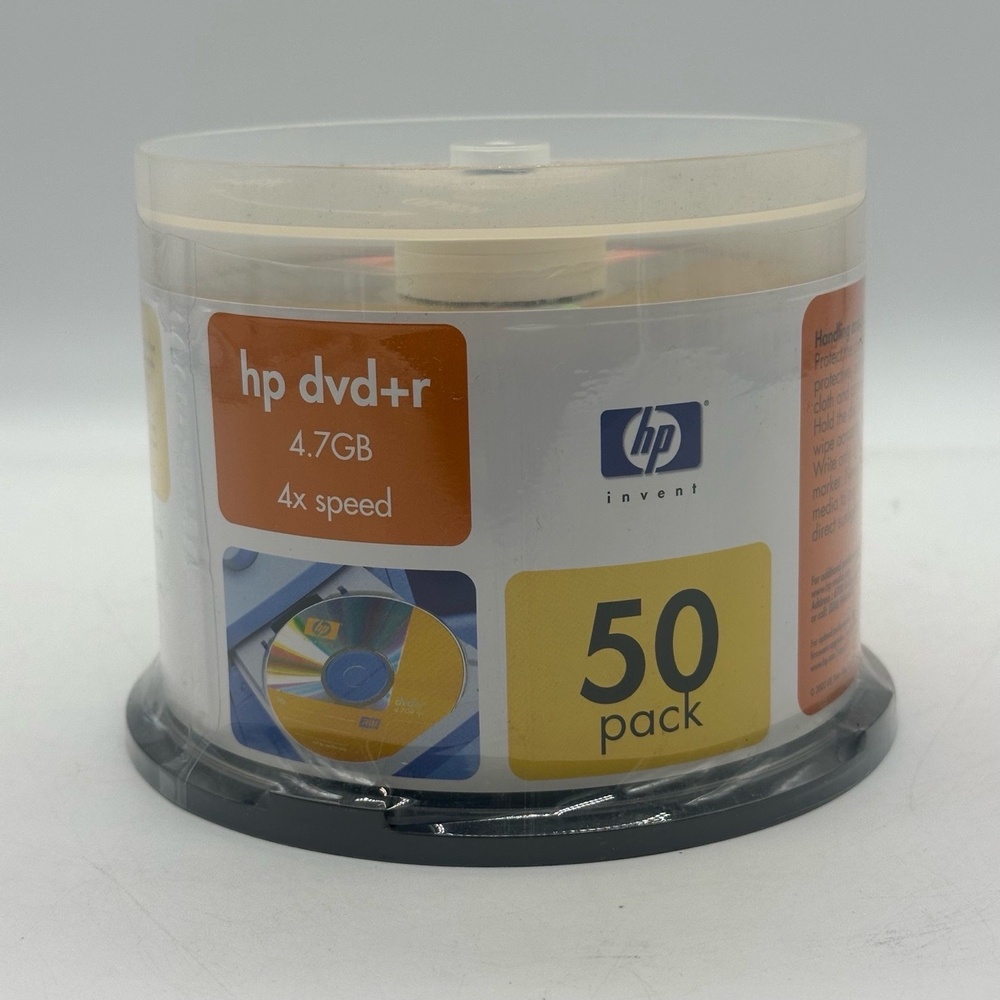 NISP HP DR00024 DVD+R 4.7GB 50 Pack Spindle Blank DVD Media 4x Speed Write-Once‎
